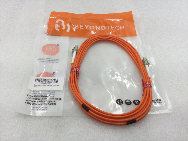 Beyond Tech X000KI1EBF 3 Meter (9ft) 62.5 Multimode Fiber Optic Patch Cord LC to LC