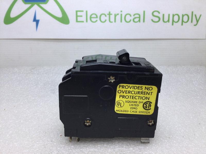 Square D QO200 60 Amp 2 Pole Molded Case Circuit Breaker/Switch - Black Face