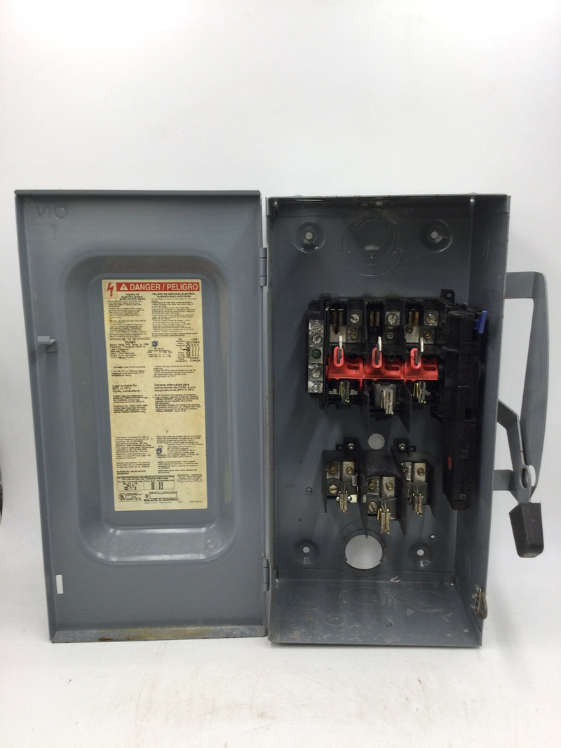 Square D DU323 Fused 240v 3 Phase 100 Amp Safety Switch