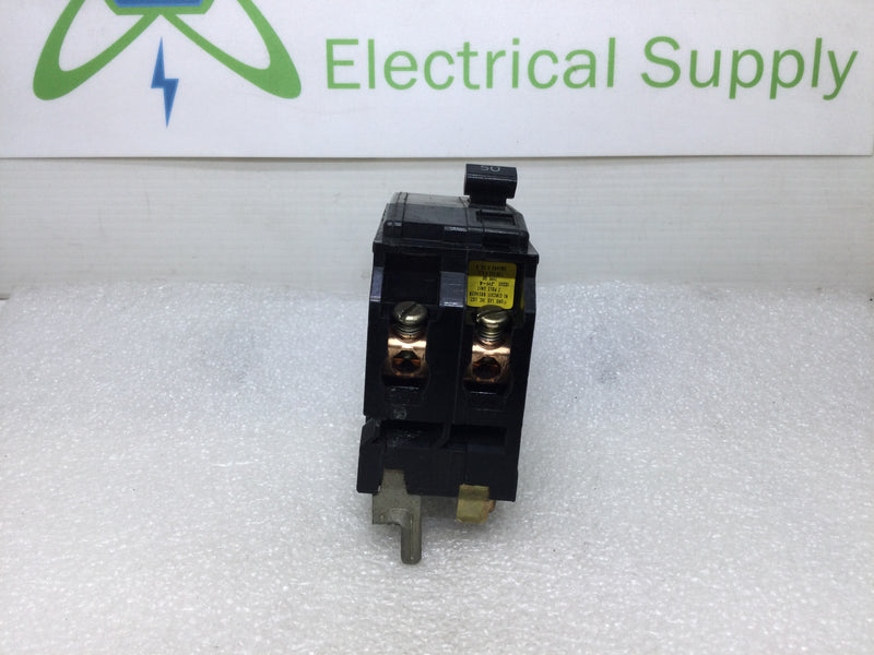 Square D QO250 2 Pole 50A 120/240VAC Type QO Circuit Breaker - Long Foot