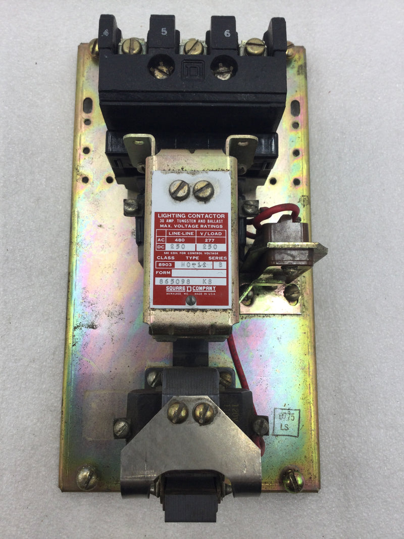 Square D 8903-M0-11-B 3 Pole 30 Amp Lighting Contactor Class 8903 Type M0-11 Series B