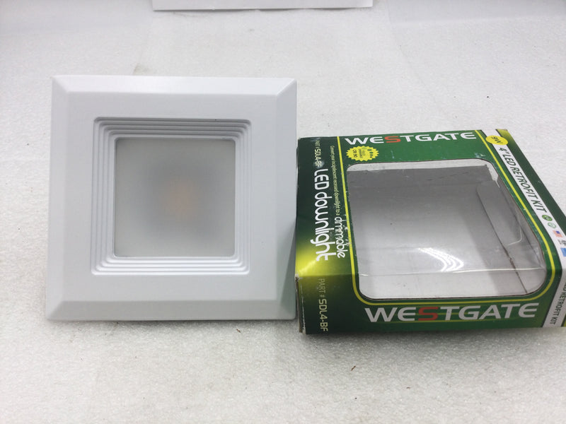 Westgate SDL4-BF-30K 4" 3000K LED Square Recessed Downlight with Baffle Trim