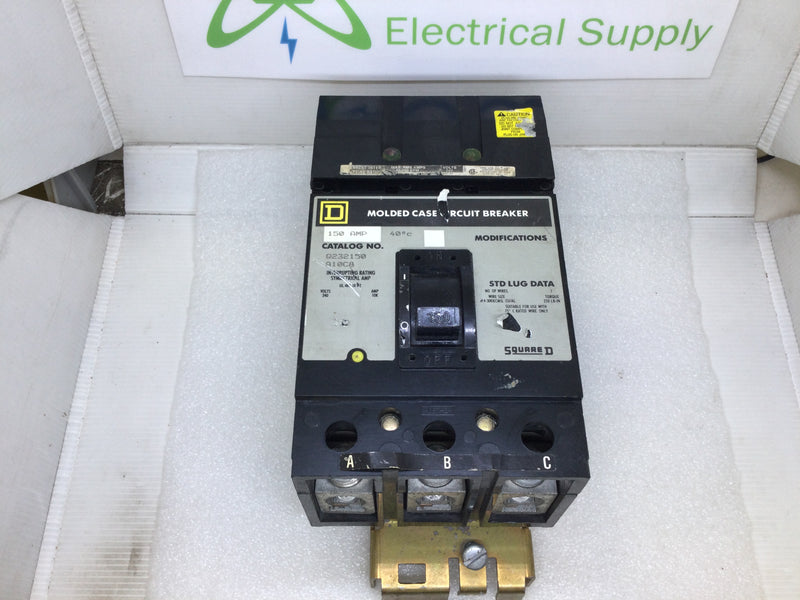 Square D Q232150 150 Amp 3 Pole 240v I Line Circuit Breaker - Gray Label