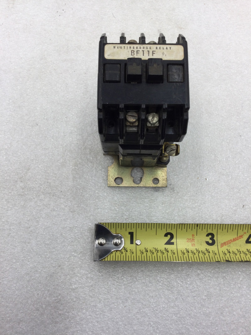 Westinghouse BF11F Industrial Control Relay 300 VAC Max 120 VAC Coil 1 NO & 1 NC Contacts