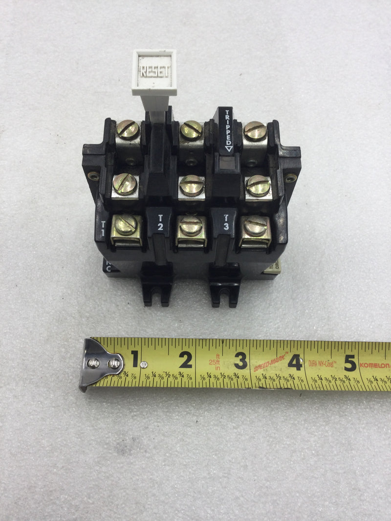 Allen-Bradley 42185-800-1 3 Pole Overload Relay 120-600 VAC 1 NC Contact Nema A600 for Size 0-1 Series 500 Starters