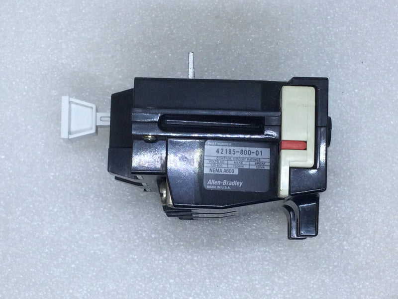 Allen-Bradley 42185-800-1 3 Pole Overload Relay 120-600 VAC 1 NC Contact Nema A600 for Size 0-1 Series 500 Starters