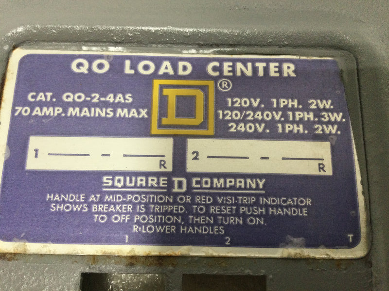 Square D QO-2-4AS Indoor Load Center