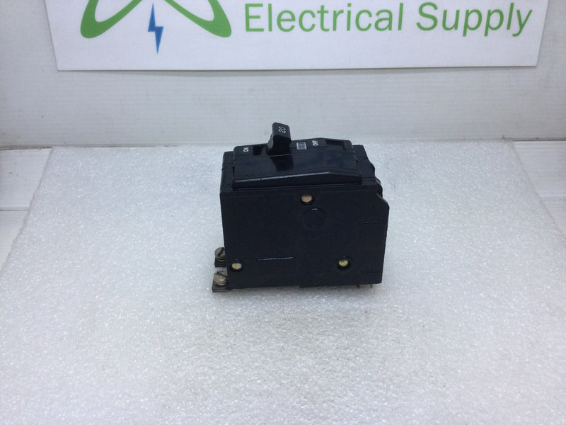 Square D QOB220 20 Amp 2 Pole 120/240V 10ka Bolt-on Circuit Breaker - Black Face