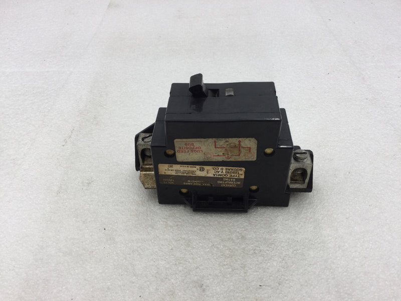 Square D QOM125 125 Amp 2 Pole Type QOM1A Main Circuit Breaker