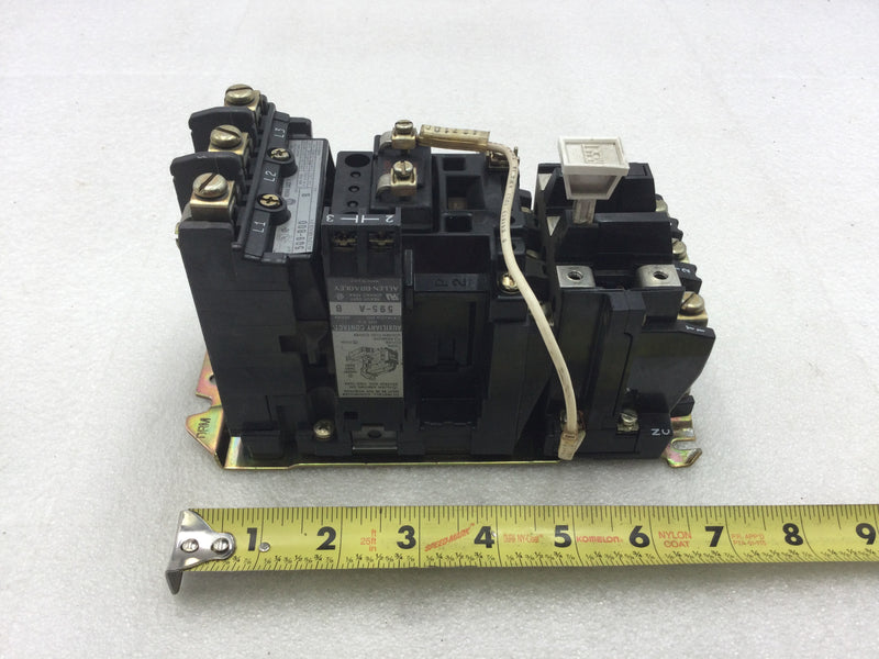 Allen-Bradley 509-BOD Starter Nema Size 1 3 Phase 27 Amp 600 VAC with Overload Relay and Auxiliary Contact Module