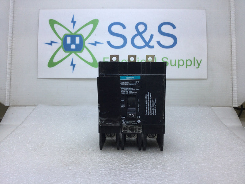 Siemens BQD370BP 70 Amp 3 Pole 480Y/277 VAC Bolt-On Circuit Breaker