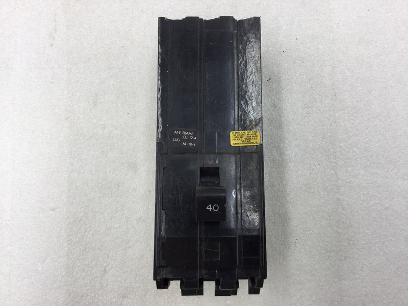 Square D A1B340 40 Amp 3 Pole Series A1B Magnetic Circuit Breaker Long Foot