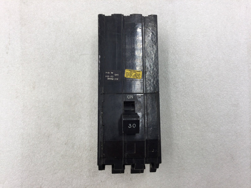 Square D A1B330 3 Pole 30A 240VAC 10kAIC Type A1B Long Body Bolt In Circuit Breaker Long Foot