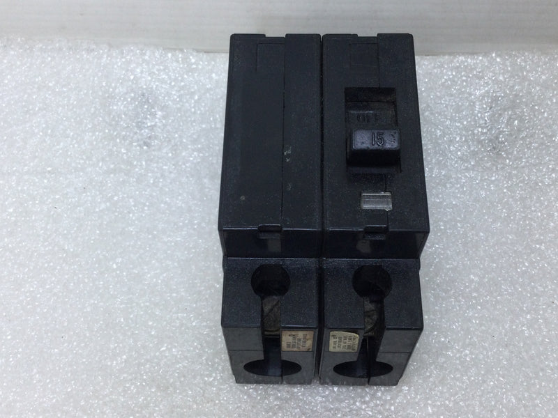 Square D EH24015 15 Amp 2 Pole Type EH1 Circuit Breaker