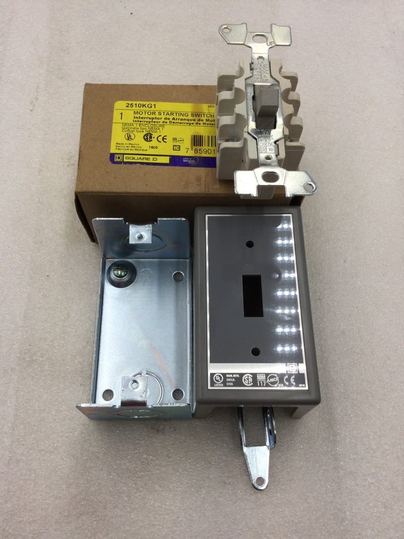 Square D 2510KG1 Motor Starting Switch 30 Amp 600 VAC up to 10HP Nema Type 1 Enclosure