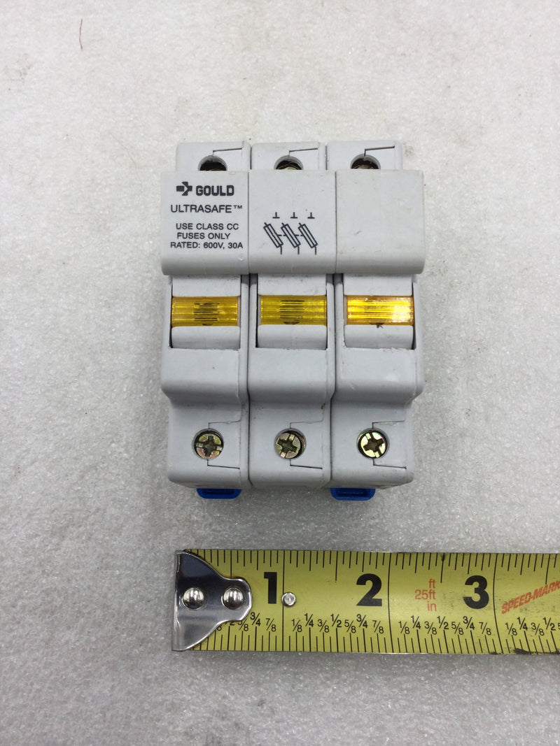 Gould USCC3I Ultrasafe Circuit Breaker 3 Pole 30 Amp 600 VAC Class CC Fuses