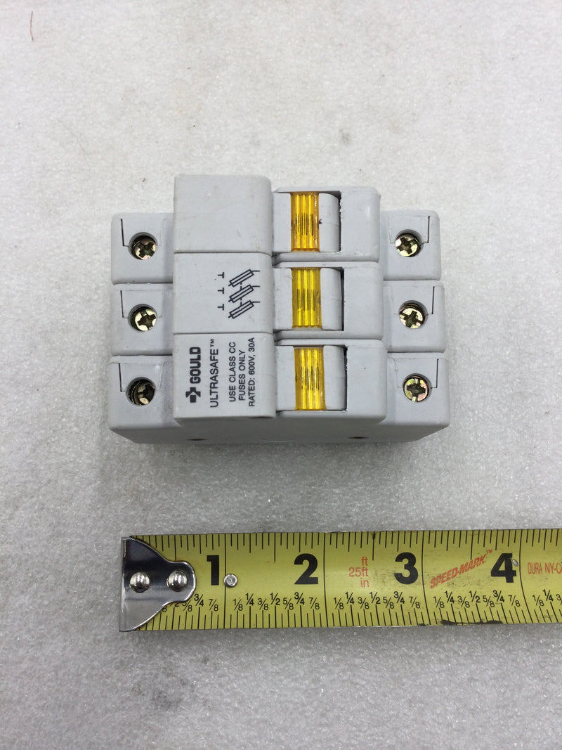 Gould USCC3I Ultrasafe Circuit Breaker 3 Pole 30 Amp 600 VAC Class CC Fuses