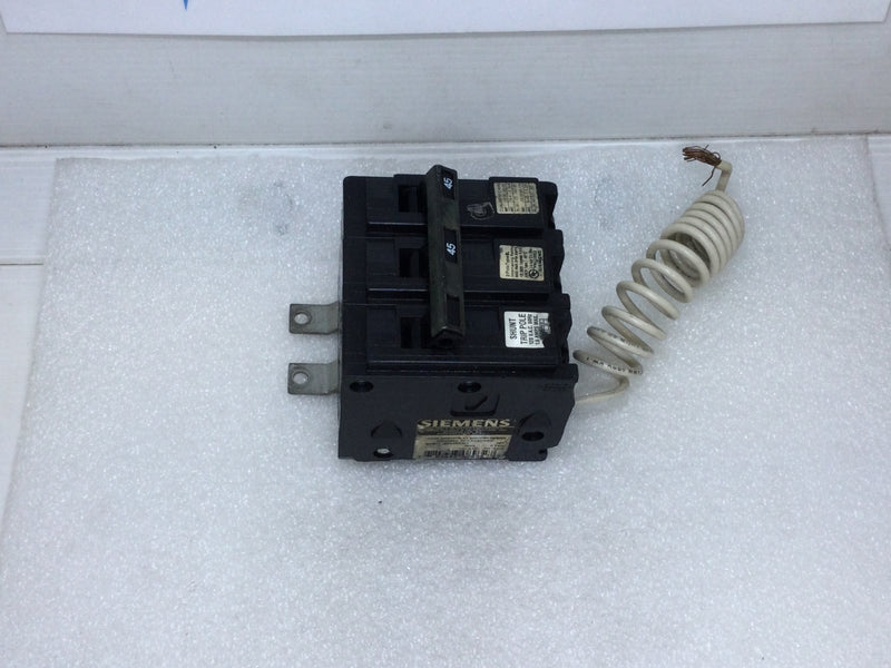 Siemens B24500S01 45 Amp 2 Pole 120/240V Circuit Breaker w/ Shunt Trip