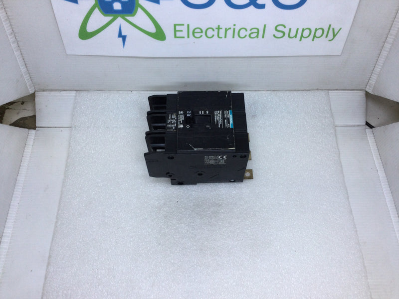 Siemens BQD320 20 Amp 3 Pole 480Y/277V AC Bolt-On Type BQD Circuit Breaker