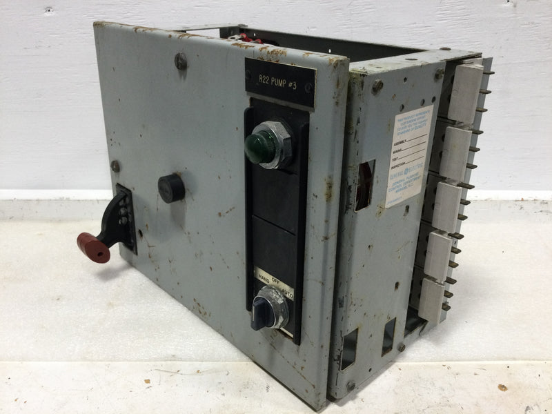 General Electric 8000-Line Control GE Model 8000 GEH-4961 MCC 12" Fusible Motor Starter Bucket Size 1 FVNR 5 HP