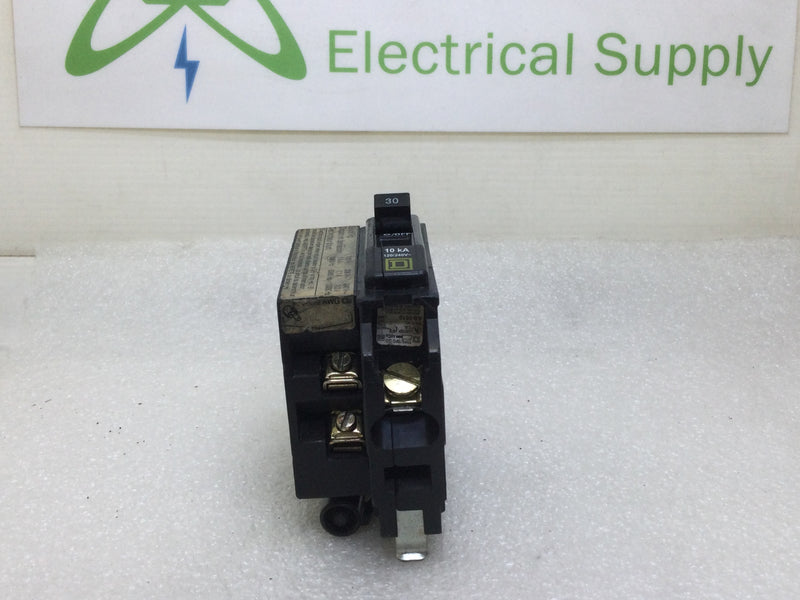 Square D QO1301021 30 Amp Single Pole Circuit Breaker w/Shunt Trip