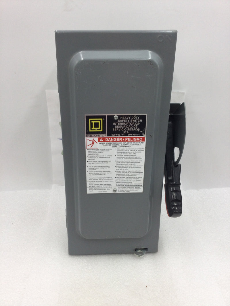 Square D H361 30 Amp 600 VAC Heavy Duty Fusible Safety Switch Type 1 Enclosure