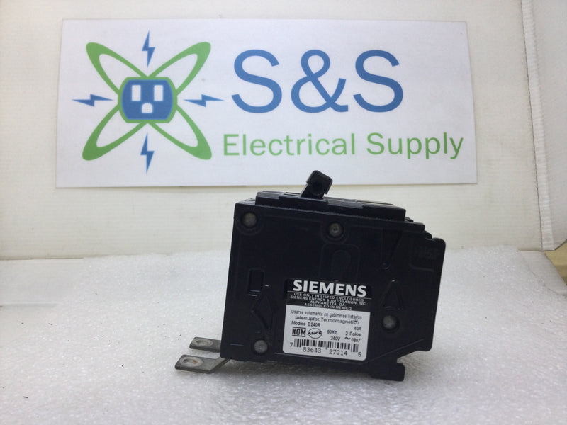 Siemens B240R Type BL 40 Amp 2-Pole 120/240vac Bolt On Circuit Breaker