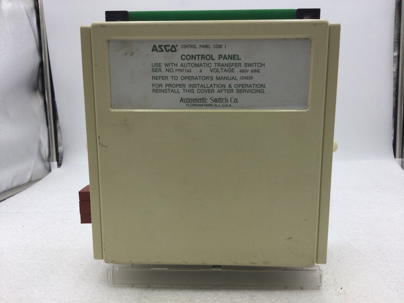 ASCO Control Panel Code 1 for Automatic Transfer Switch 480 VAC 60 Hz