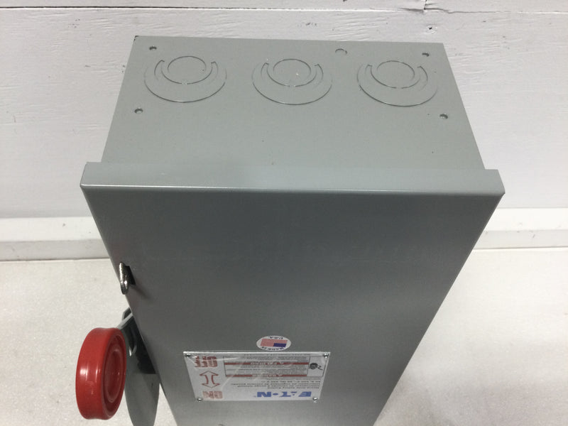 Eaton/Cutler-Hammer DH362FGK, 60A, 3 Pole, 600VAC, Fused, Nema1 Safety Switch