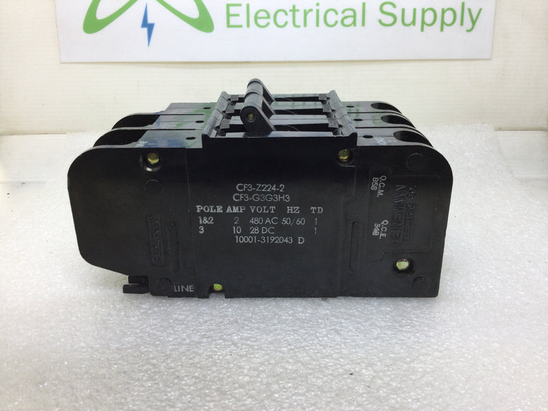 Eaton Heinemann CF3-G3G3H3 1 & 2 Pole 2 Amp 480AC 3 Pole 10 Amp 28DC