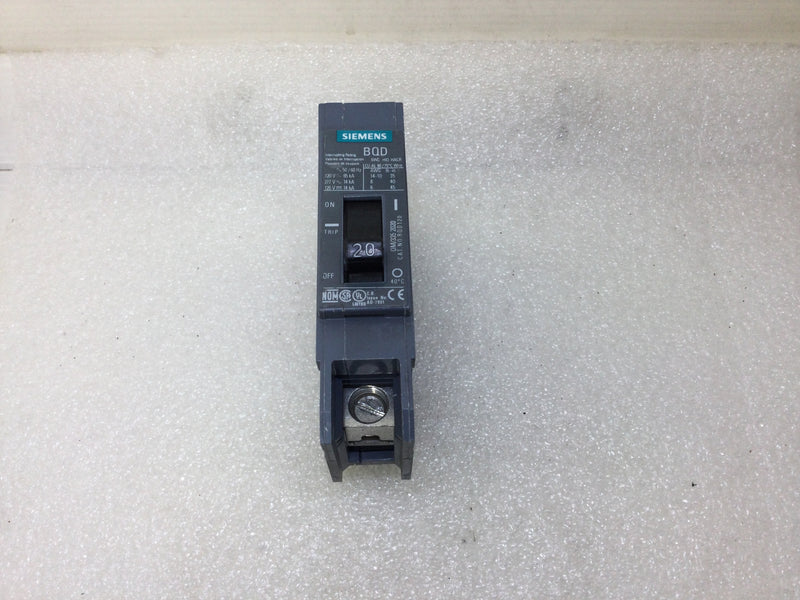 Siemens BQD120 Single Pole 20 Amp Bolt In 277/480V Type BQD Circuit Breaker