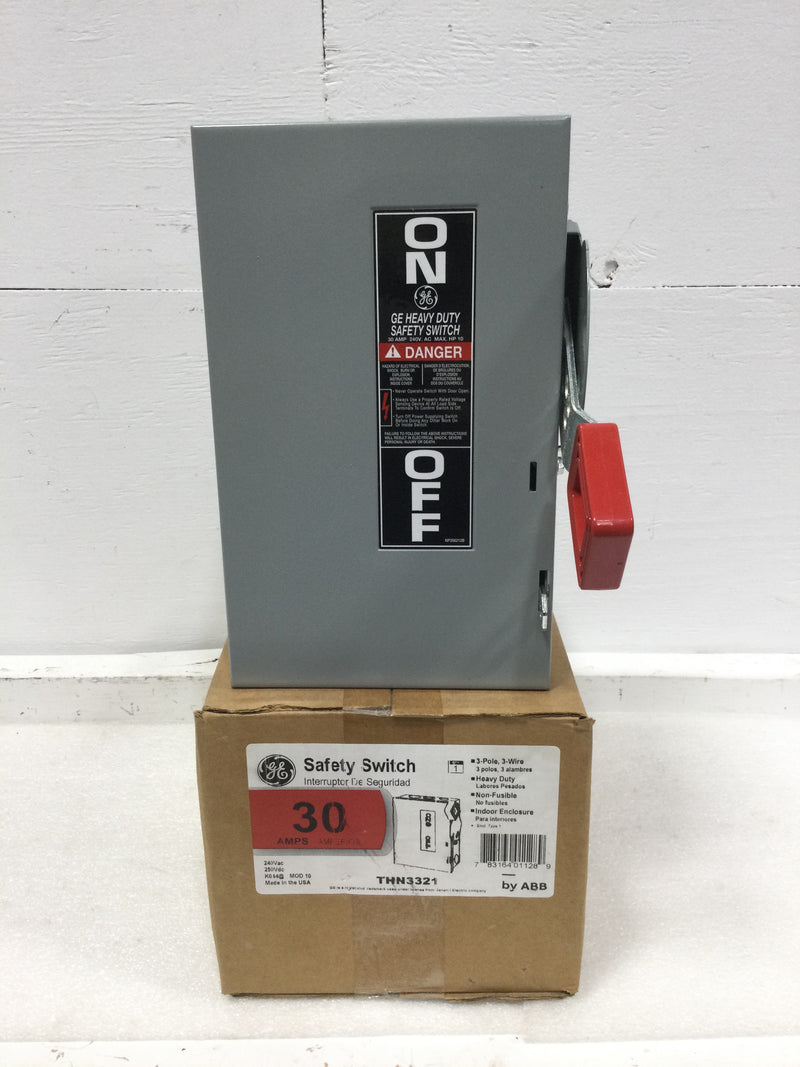 GE General Electric THN3321 30 Amp 3 Pole HD N1 240V Non Fusible Safety Switch