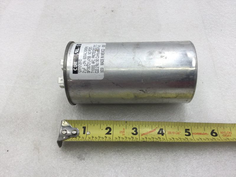 CDE SFT60T21L475B Oval Capacitor 21uf +/-3% 600 VAC 50/60 Hz (12-810126-00)