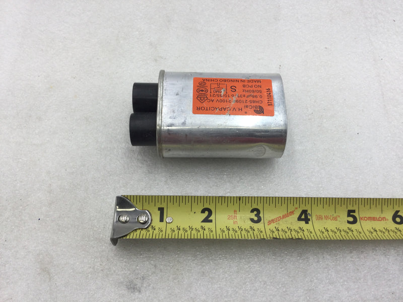 BiCai CH85-21098-2100V-AC 0.98uf +/- 3% 2100 VAC Microwave Oven H.V. Capacitor