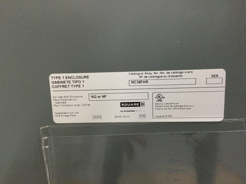 Square D Panelboard Cover NC38FHR Trim NQ or NF Flush Front Schneider Electric Door