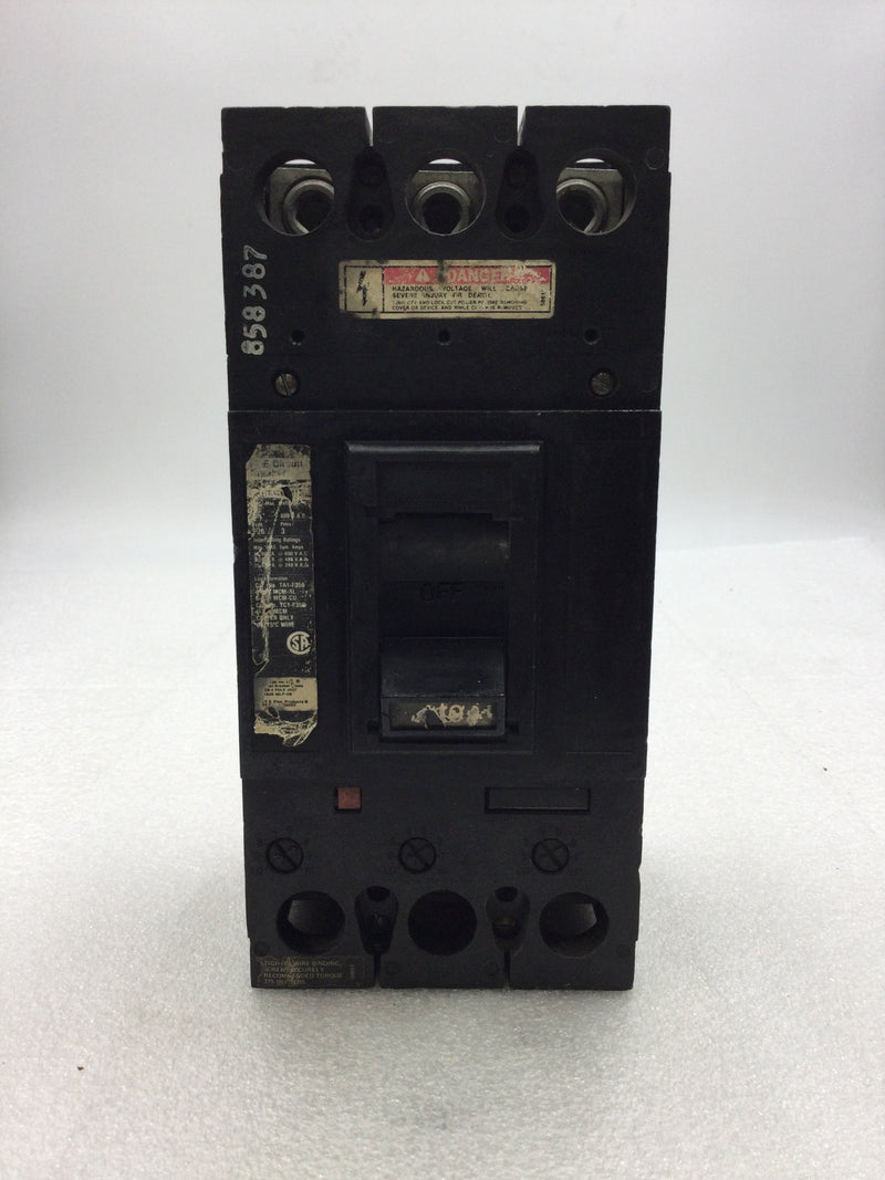 Ite Fj63b110 3p 110 Amp 600 Volt 3 Pole Fj6 Circuit Breaker W/ Lugs