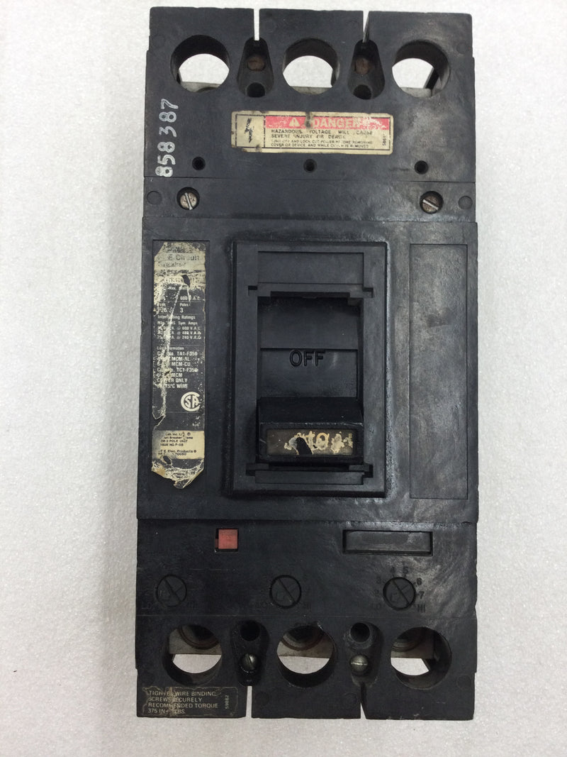 Ite Fj63b110 3p 110 Amp 600 Volt 3 Pole Fj6 Circuit Breaker W/ Lugs