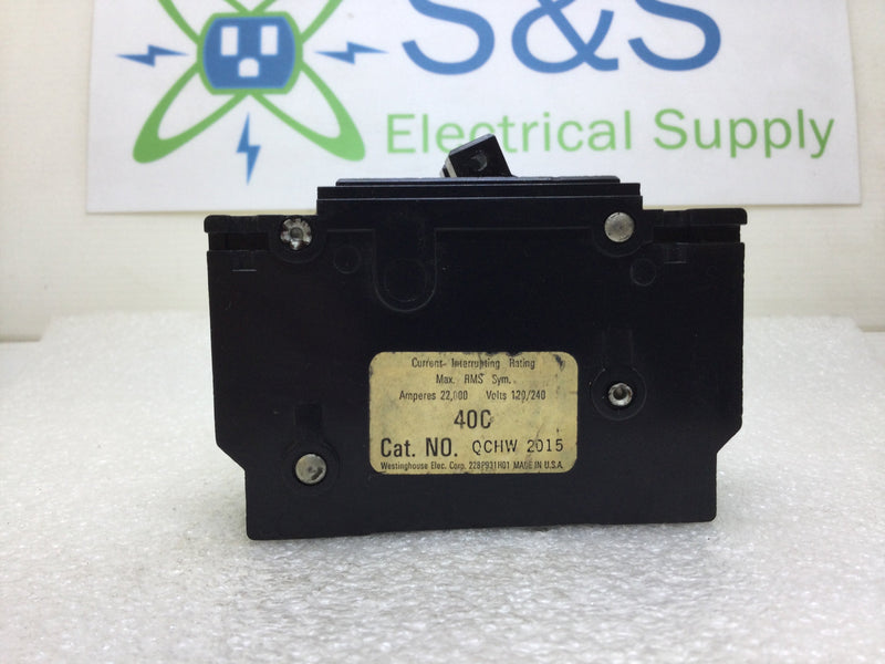 Westinghouse QCHW2015 2 Pole 15 Amp 120/240 Vac Circuit Breaker