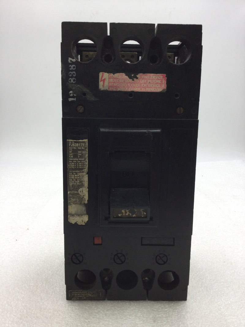 Siemens Ite Fj63b175type Fj6 Circuit Breaker 3 Pole 175 Amp 600v