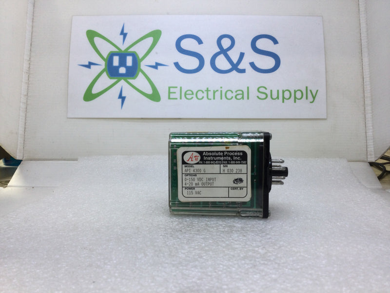 Absolute Process Instruments API-4300-G Relay Transmitter 115 VAC 4-20 mA Output