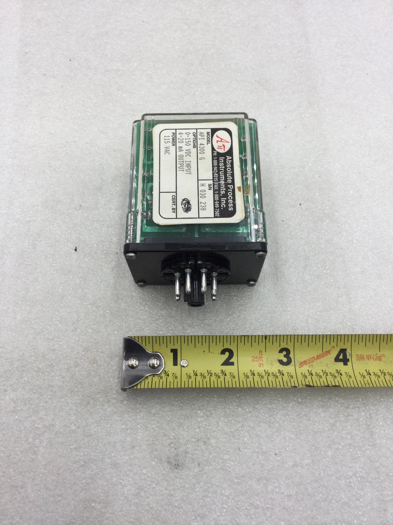 Absolute Process Instruments API-4300-G Relay Transmitter 115 VAC 4-20 mA Output