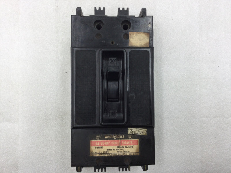 Westinghouse F3015 15 Amp 3 Pole 600V Circuit Breaker