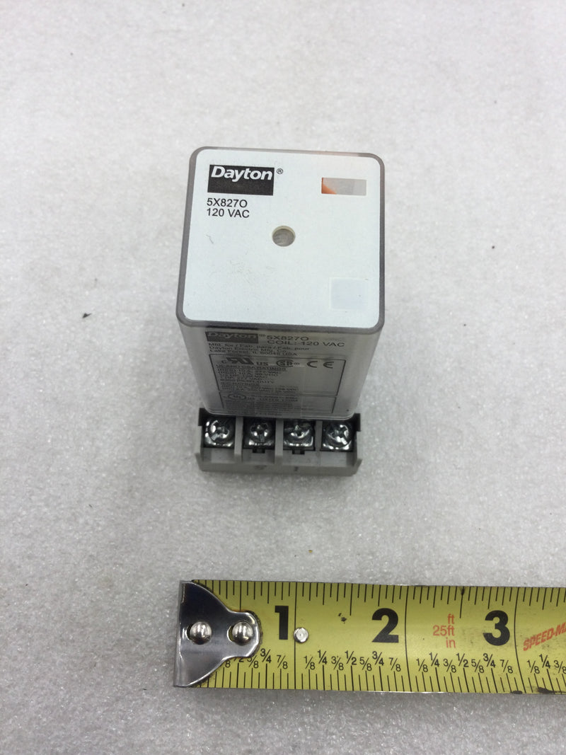 Dayton 5X8270 277VAC 10A 1Hp Max 8 Pin Relay With 5X852N 8-Pin Relay Socket