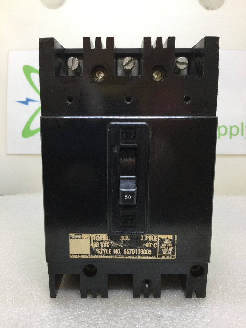 Westinghouse EH3050 50 Amp 3 Pole Circuit Breaker