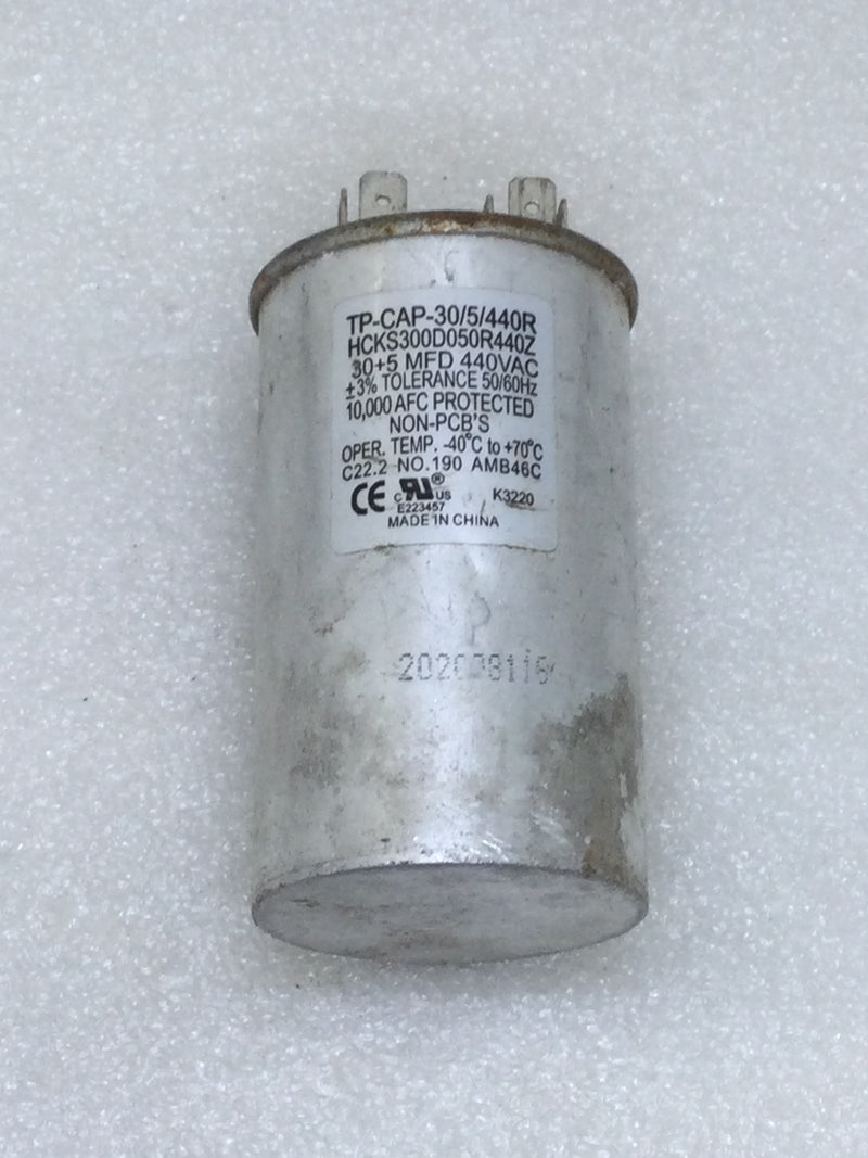 Capacitor HCKS300D050R440Z 30+5 MFD 440V +3% Tolerance 50/60HZ 30/5/440