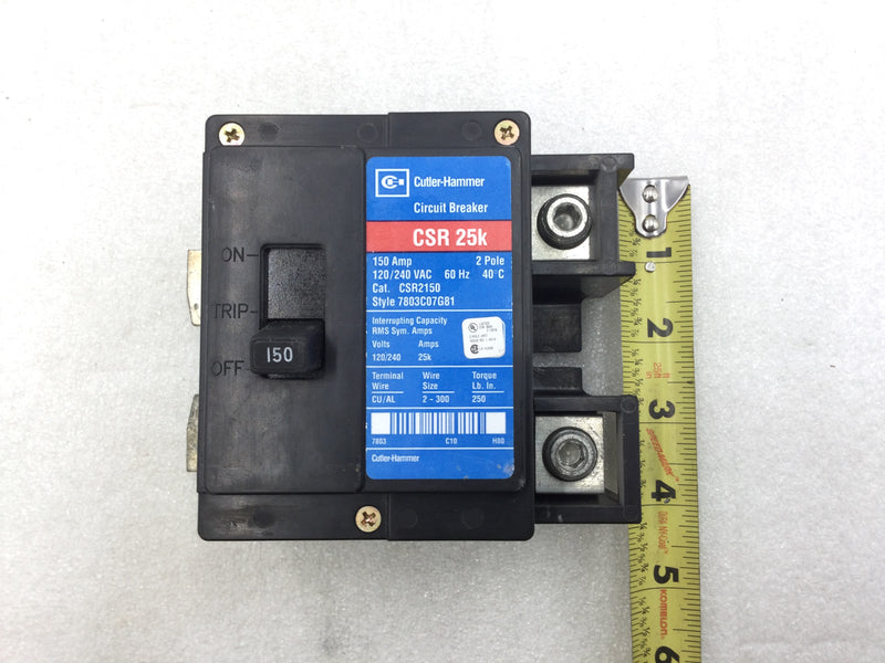 Eaton Cutler Hammer CSR2150 2 Pole 150 Amp 120/240v Circuit Breaker