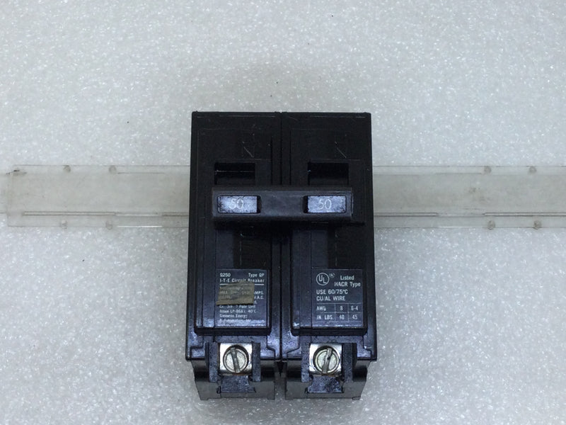 ITE QP2-B050 50 Amp 2 Pole 120/240V Type EQ-P Circuit Breaker Q250, QP2B050