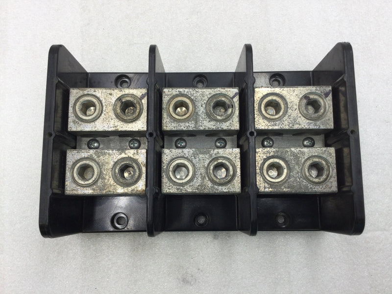 Square D 9080 LBA3652021 760A CU/620A AL 600VAC 3 Pole 2 Line 2 Load Power Distribution Block