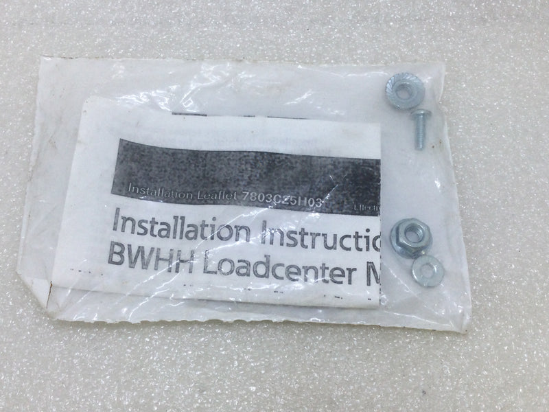 Eaton Cutler Hammer BW, BWH, BWHH Loadcenter Mounting Kit - Nuts (2) Screw (1)