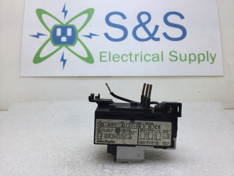 Allen-Bradley 193-A1F1 3.7-12 Amp Class 10 Overload Relay